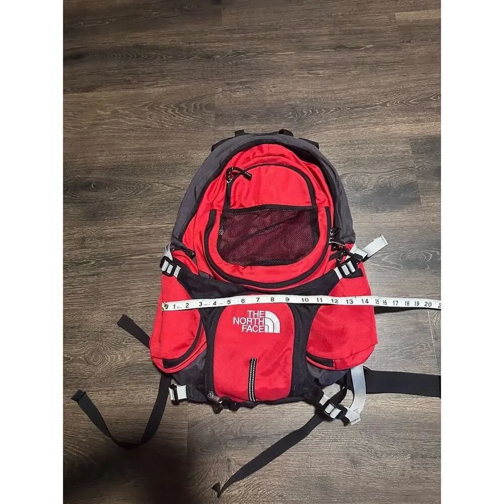 Vintage The North Face Torrent Backpack Red Black Grey Multiple Compartments